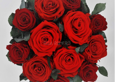 decoración rosas rojas eternas