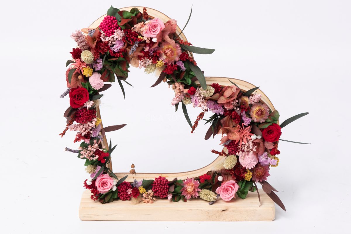 Corazón flores eternas - Sisa Romero Flores Preservadas