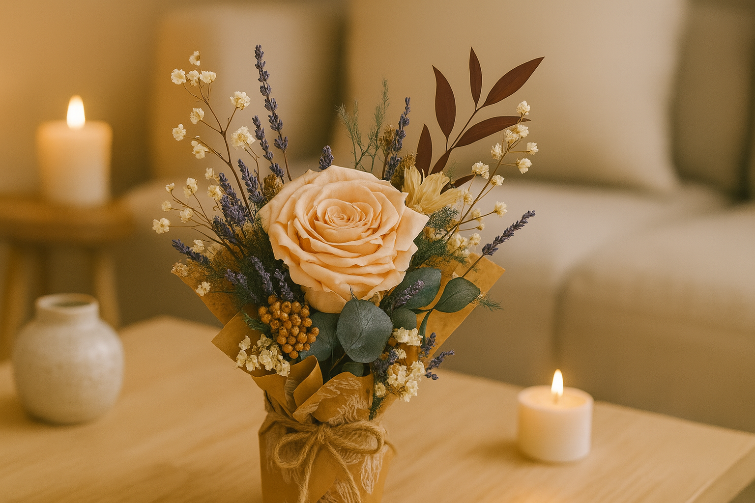 rosa-preservada-melocoton Rosa-eterna-melocoton