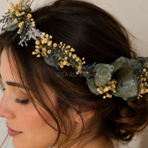 Corona de Flores Preservadas Desmontable 2 en 1 – Diadema y Tocado